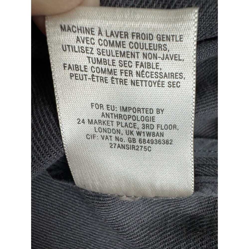Anthropologie M & Eve Womens Gray Linen-Blend Mini Skirt W/Button Accents Sz 12 - Picture 7 of 13